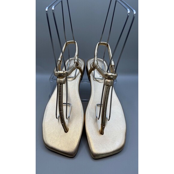 Marc Fisher LTD Maycee Womens Thong Gold Leather Size 6.5 Open Toe Casual - Picture 2 of 7